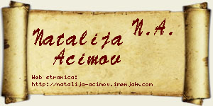 Natalija Aćimov vizit kartica